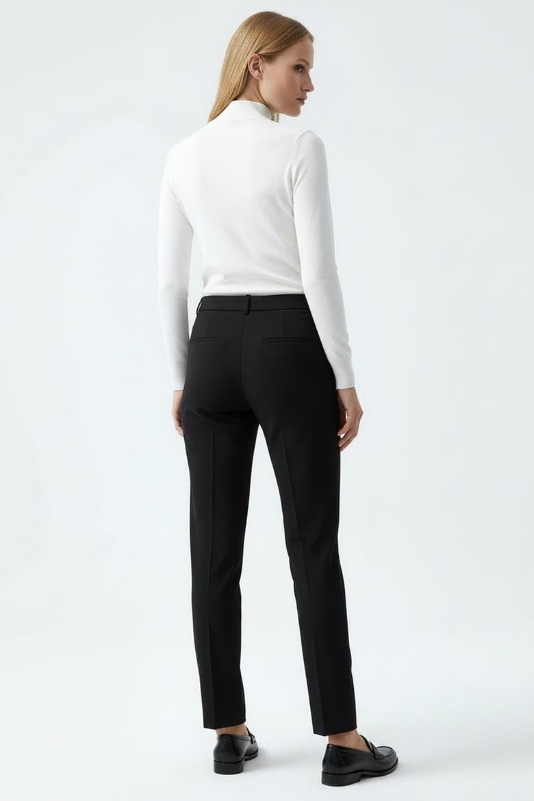 High Waist Woven Pants, Alternate, color, BLACK