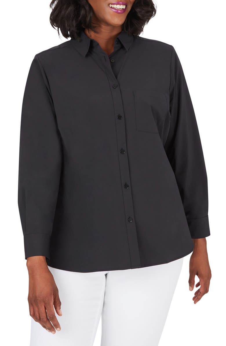 Foxcroft Manhattan Solid Stretch Shirt, Main, color, 