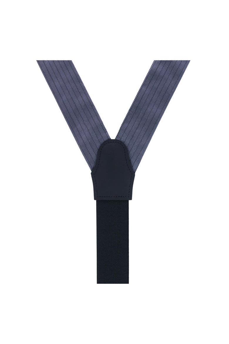 Classic Herringbone Silk Suspenders, Alternate, color, PEWTER