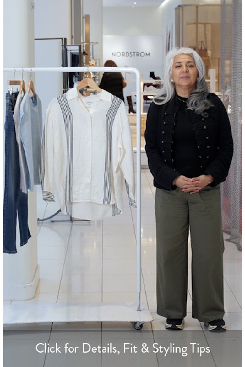 Vertical Stripe Linen Blend Button-Up Shirt video