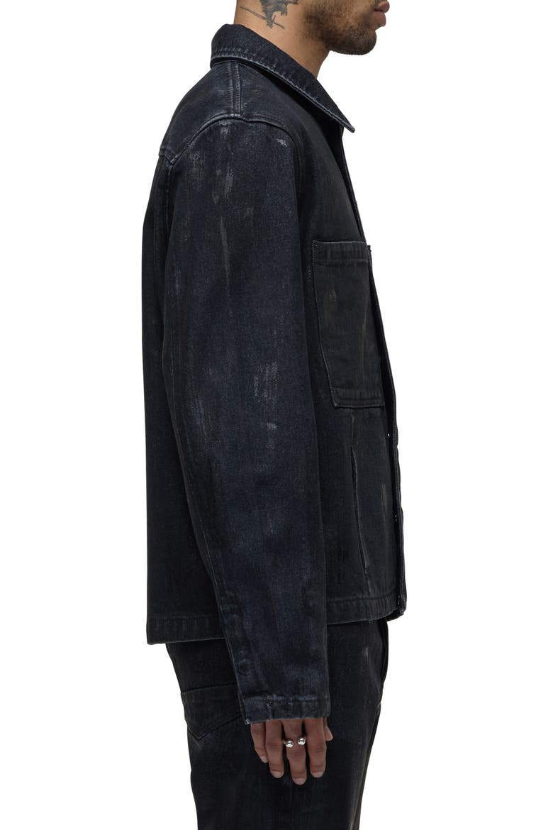 Distressed Denim Snap-Up Worker Jacket, Alternate, color, JACKSON