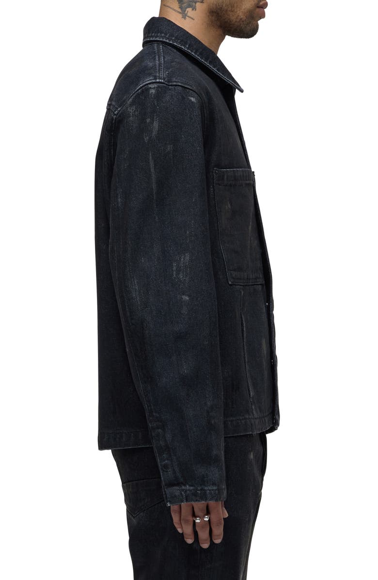 Hudson Jeans Distressed Denim Snap-Up Worker Jacket, Alternate, color, Jackson