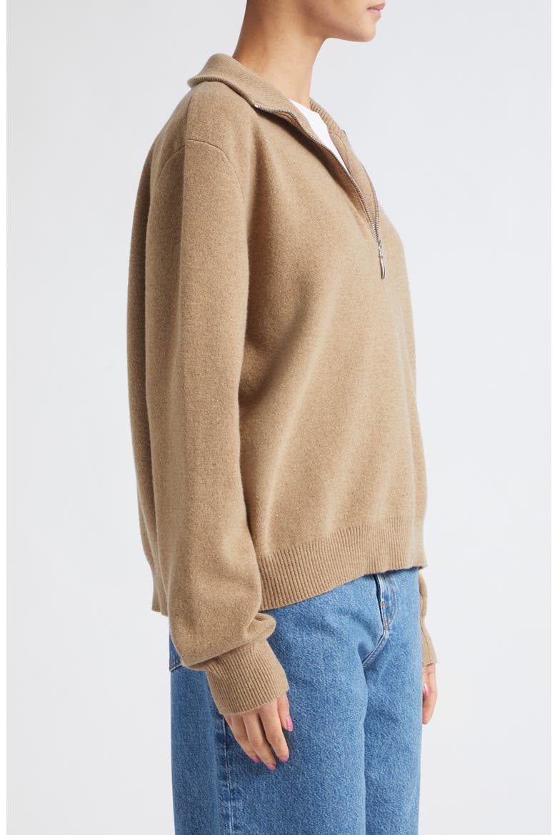Mouliné Half Zip Pullover Sweater, Alternate, color, CAMEL