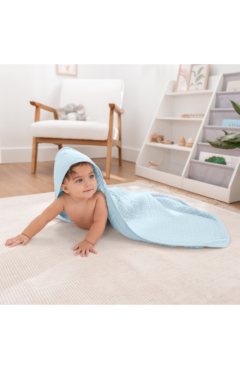 Comfy Cubs Hooded Baby Towels - 6 Layers, Pack of 1, Alternate, color, Pacific Blue