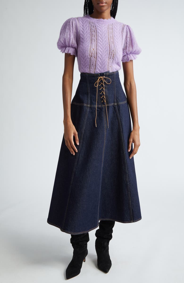 Ulla Johnson Mavis Mixed Stitch Alpaca Blend Sweater, Alternate, color, Lavender