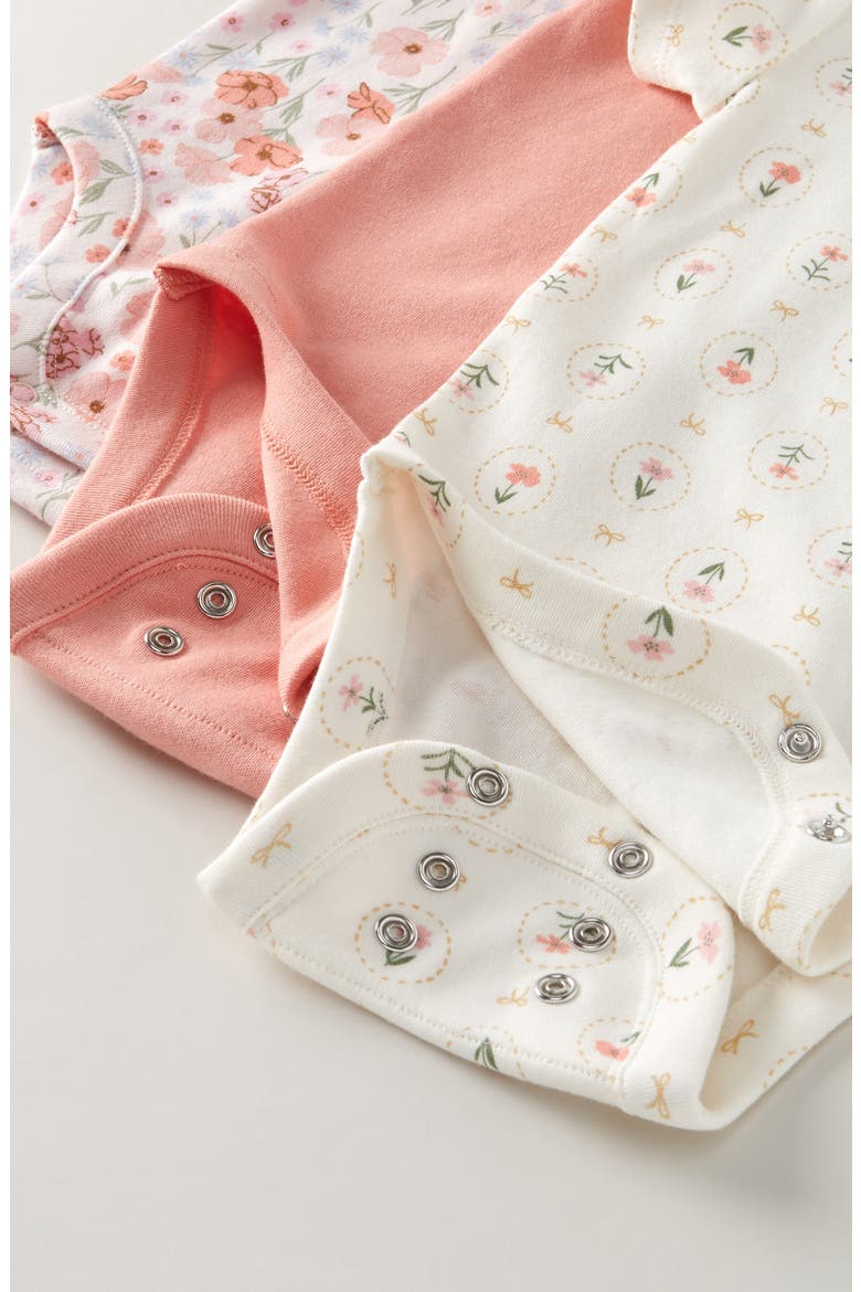 Grow With Me 3-Pack Assorted Bodysuits, Alternate, color, PINK POPPY PACK