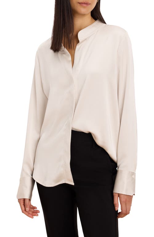 Nic + Zoe Nic+zoe Day Gloss Button-up Shirt In Coconut