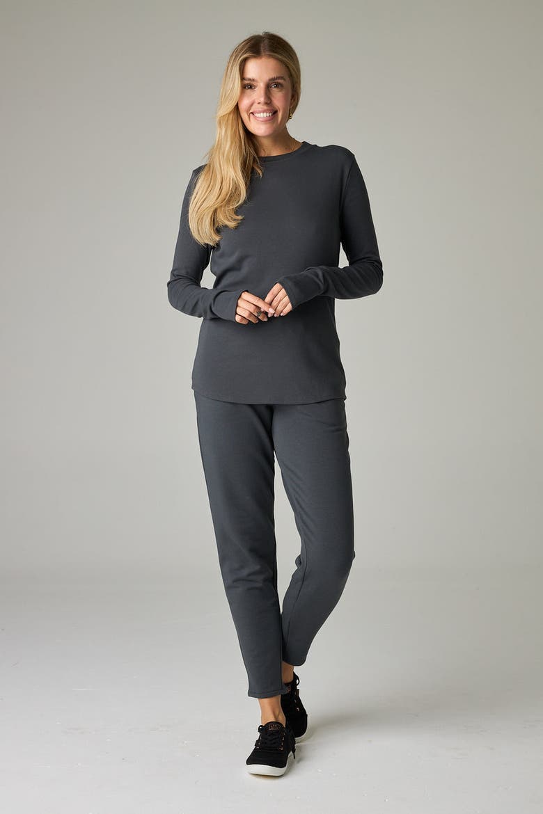 Garda Eco-Luxe Rib Crew-Neck Long Sleeve Top - Ultra Luxe Flow, Alternate, color, Slate