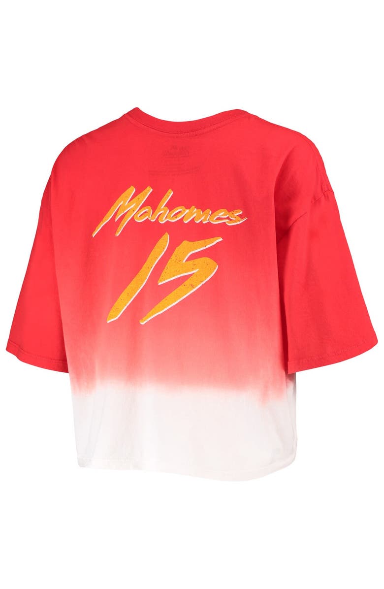Majestic Threads Women's Majestic Threads Patrick Mahomes Red/White Kansas City Chiefs Dip-Dye Player Name & Number Crop Top, Alternate, color, Red