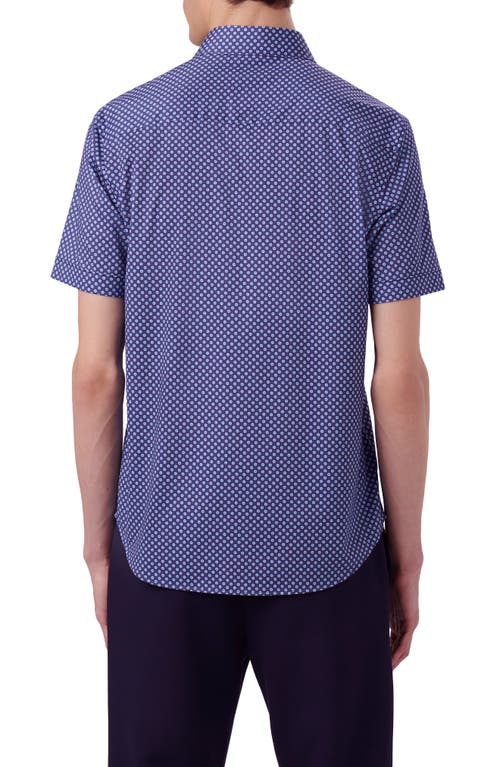 Bugatchi Miles Ooohcotton® Dot Print Short Sleeve Button-up Shirt