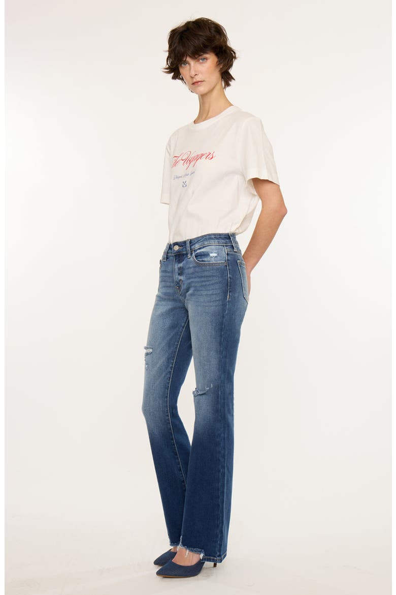 Kendra Essentials Low Rise Bootcut Jeans, Main, color, Medium Dark