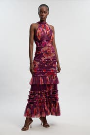 Karen Millen Floral Tulle Maxi Dress