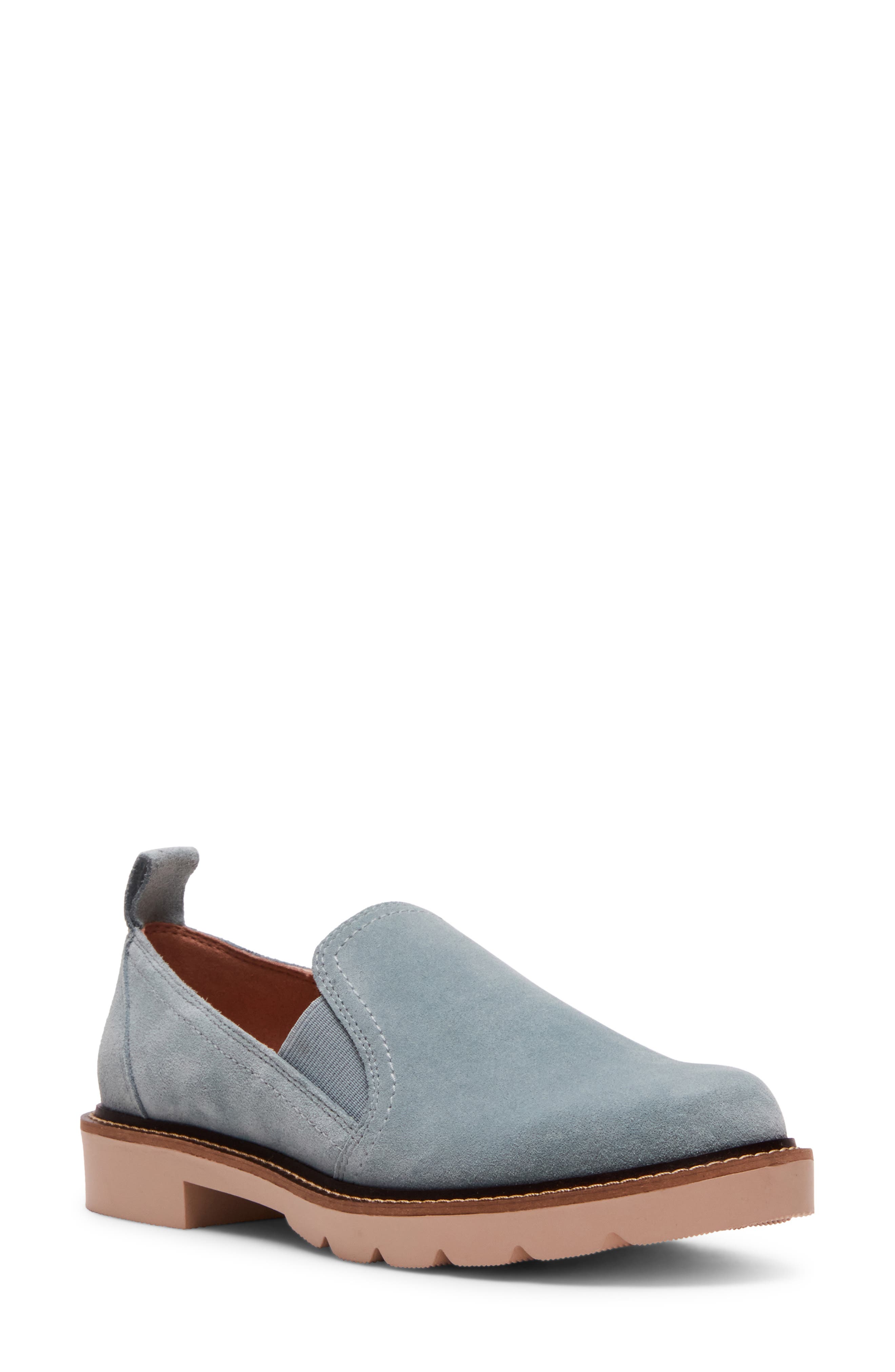 Phoebe Waterproof Slip-On, Main, color, BLUE SUEDE