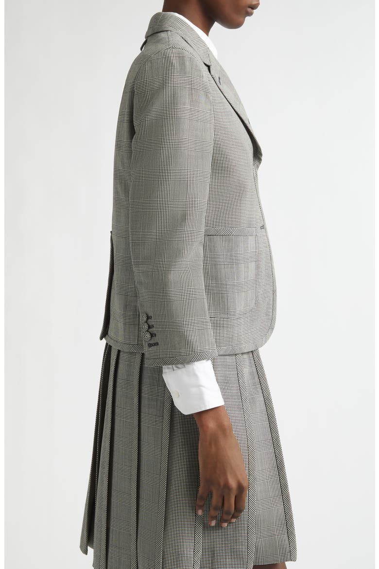 Glen Plaid Funmix Fresco Wool Crop Sport Coat, Alternate, color, BLACK/ WHITE