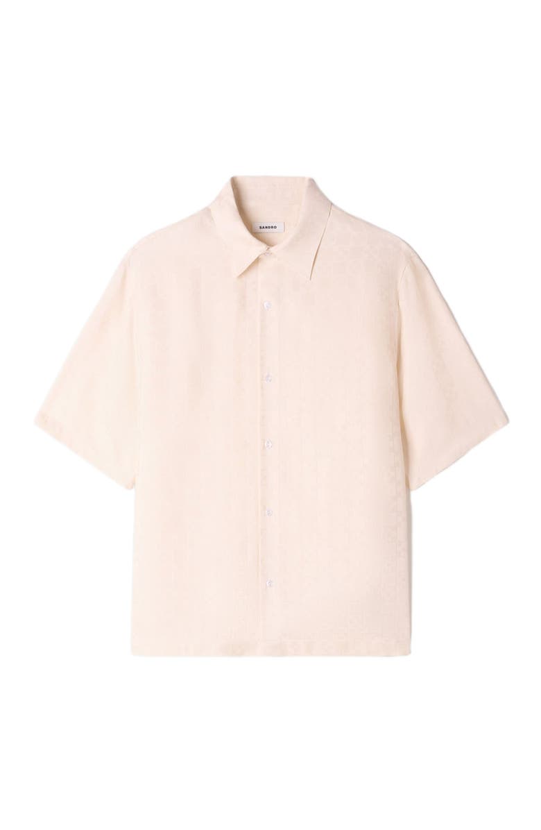 SANDRO Square Cross loose-fit shirt, Alternate, color, White