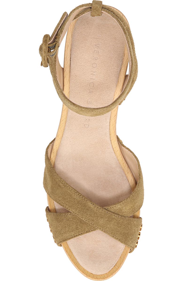 Veronica Beard Lamont Platform Ankle Strap Sandal, Alternate, color, Khaki