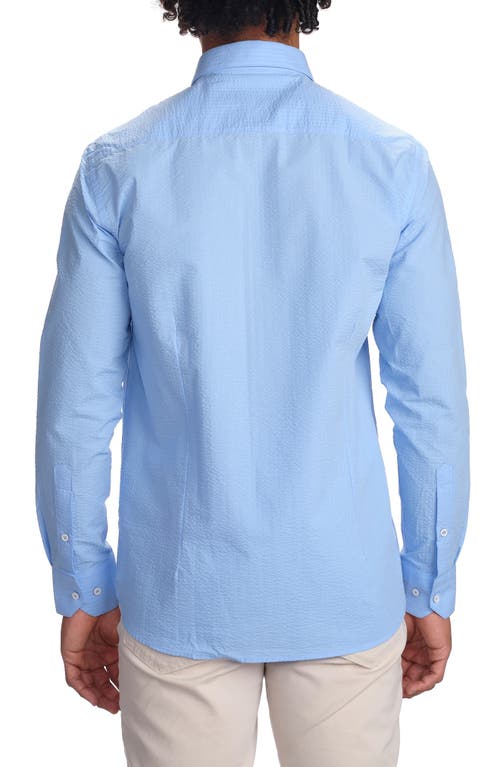 Studio Garnet Los Angeles Seaside Cotton Seersucker Button-up Shirt In Blue