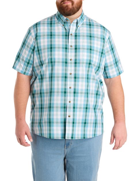 Big & Tall Easy-Care Large Plaid Sport Shirt