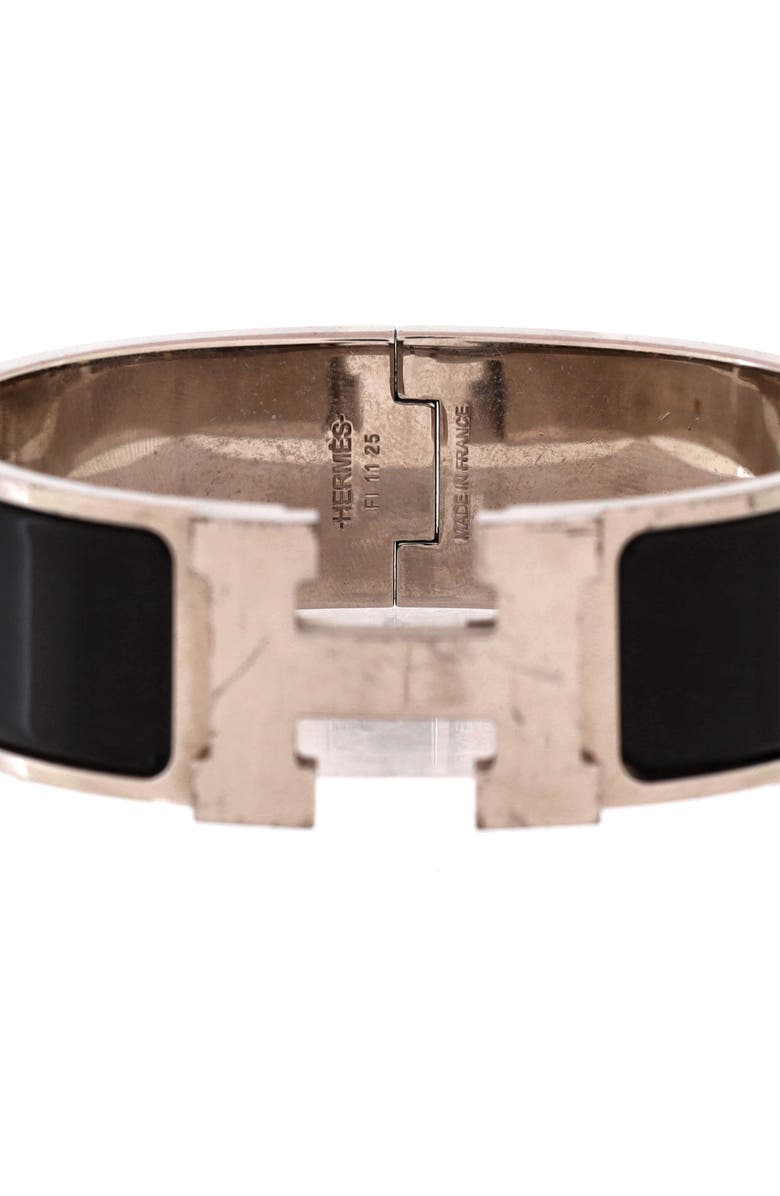 Pre-Owned Hermes Clic H Bracelet Enamel Wide, Alternate, color, Black