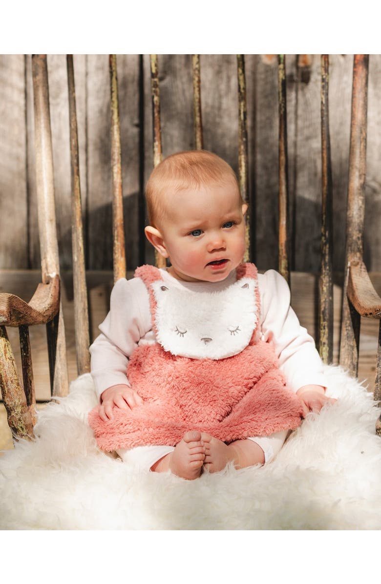 Deux par Deux Bi-Material Dress and Leggings Set, Main, color, Dusty Pink