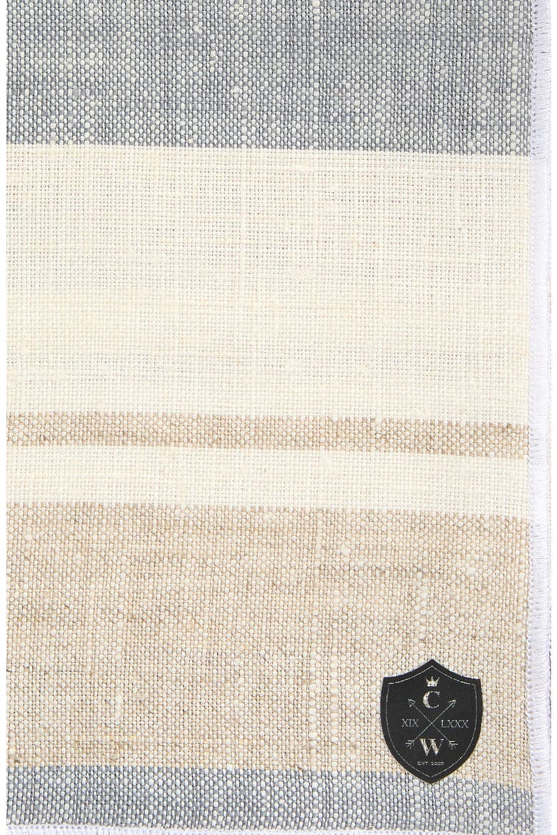 Stripe Linen Pocket Square, Alternate, color, TAN
