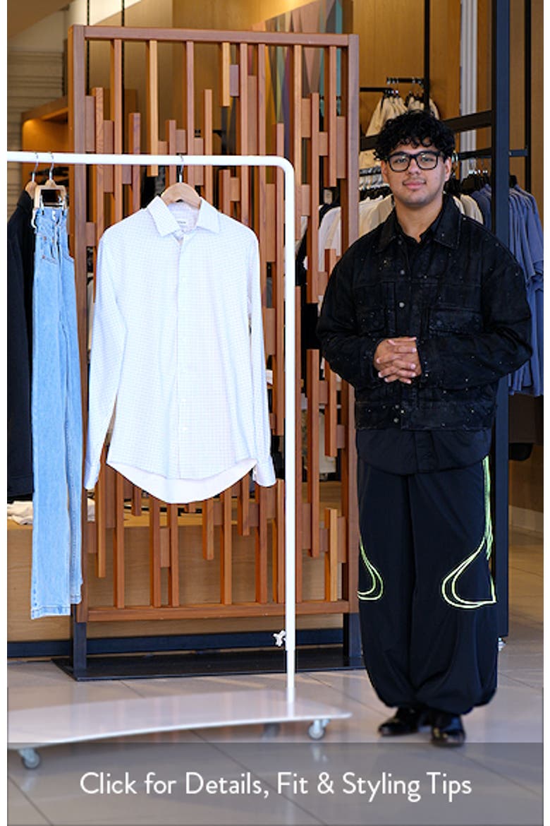 Trim Fit Geometric Print Premium Performance Twill Dress Shirt video