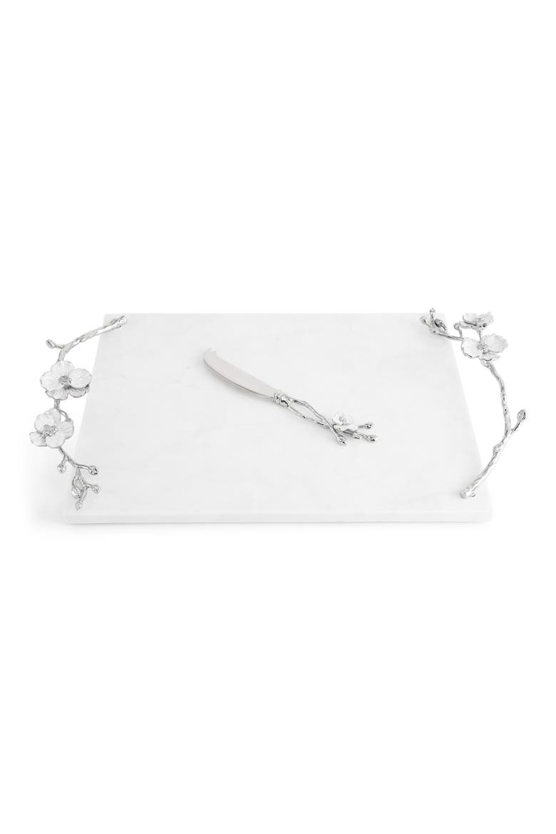 Orchid Cheese Board with Knife, Main, color, SILVER