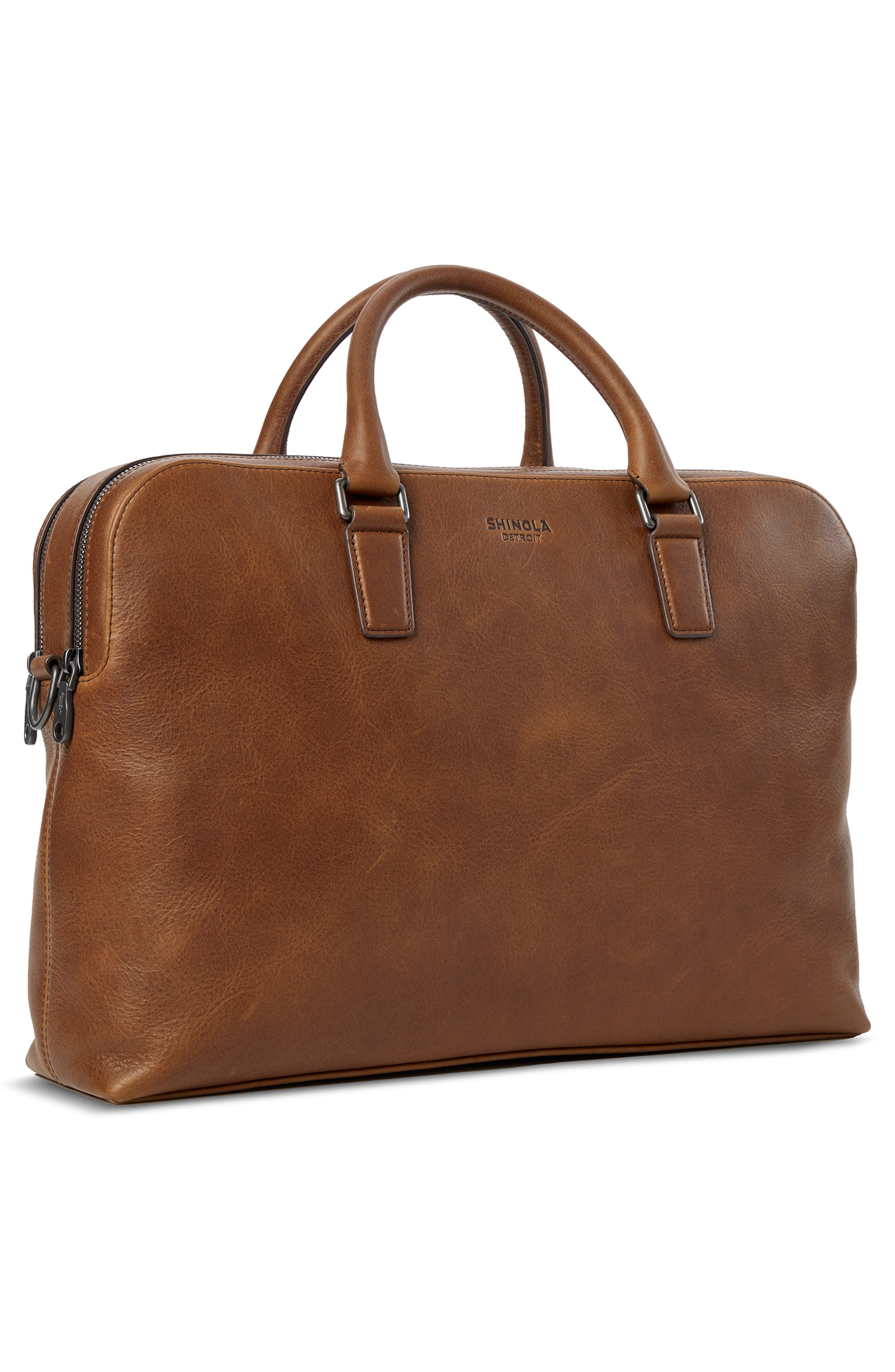 Double Zip Navigator Leather Briefcase (Men) | Nordstrom