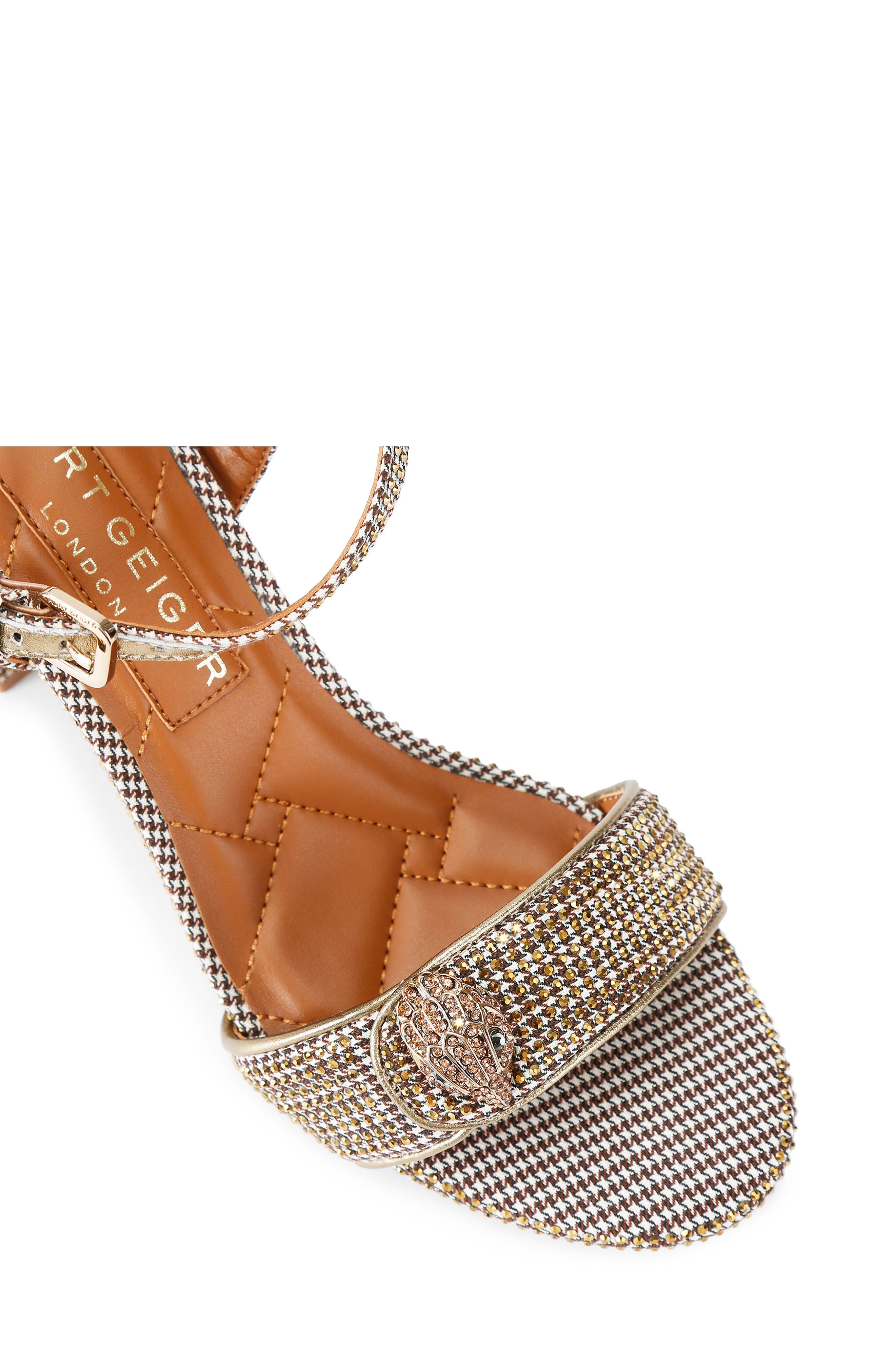 Kurt Geiger London Kensington Langley Crystal Embellished Sandal, Alternate, color, Dark Beige