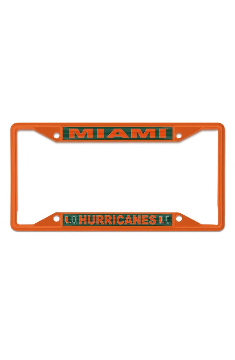 WINCRAFT Miami Hurricanes Chrome Color License Plate Frame, Main, color, 