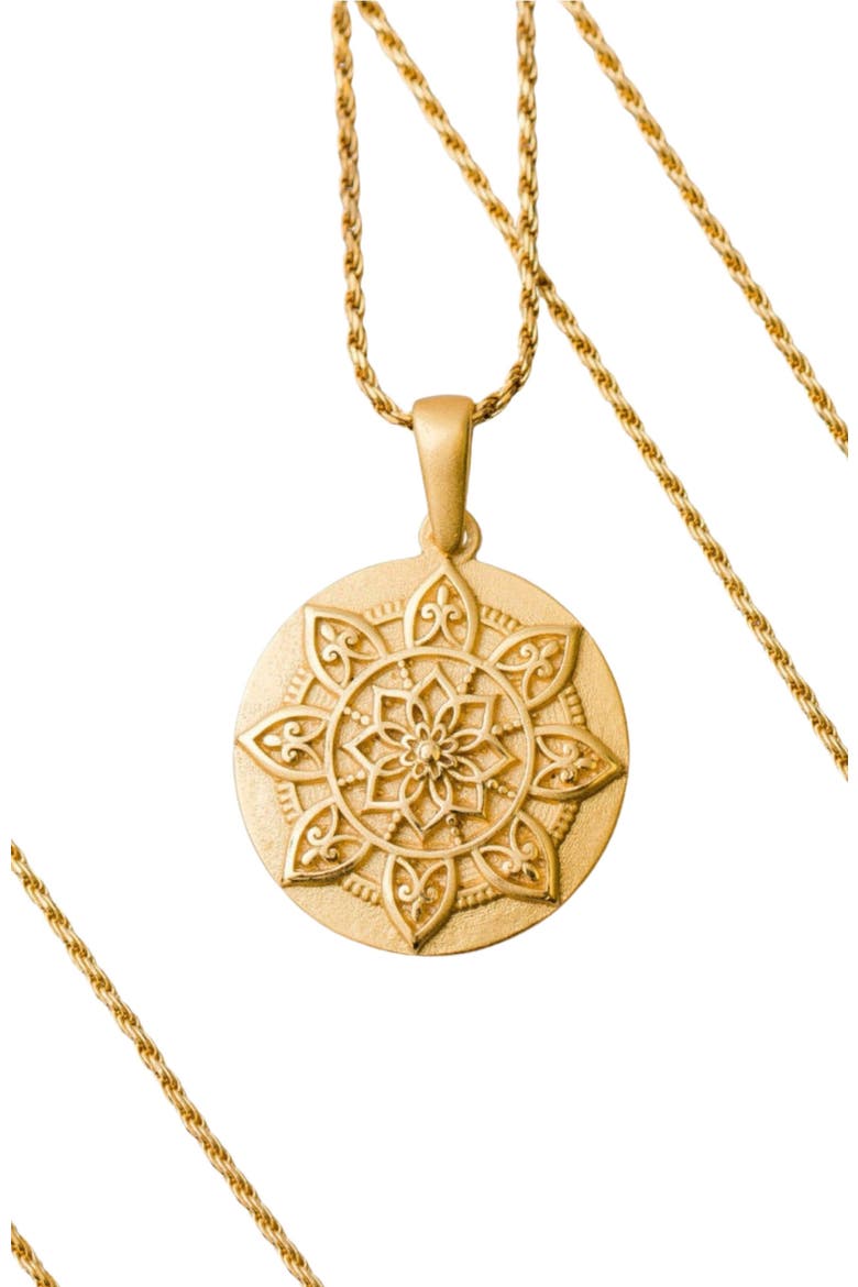 I Am Worthy mandala necklace, Main, color, Original - Gold