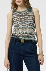 Missoni Sequin Metallic Jacquard Sleeveless Sweater