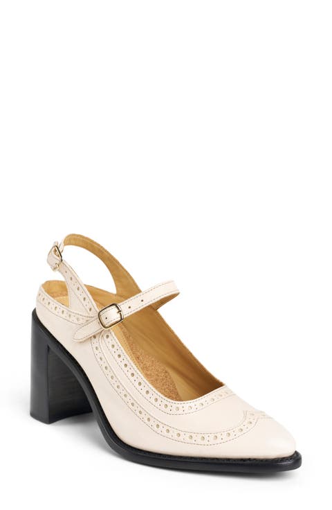 Mrs. Russel Leather Slingback Mary Jane Pump