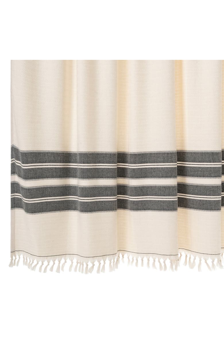 Olive & Linen Costa Turkish Cotton Shower Curtain, Alternate, color, Black