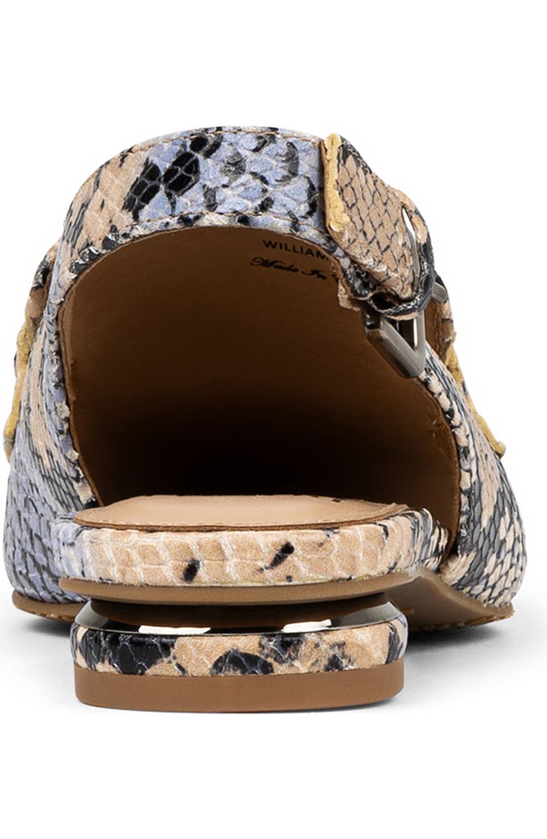 Donald Pliner Snakeskin Print Slingback Loafer Mule, Alternate, color, Light Denim Embossed