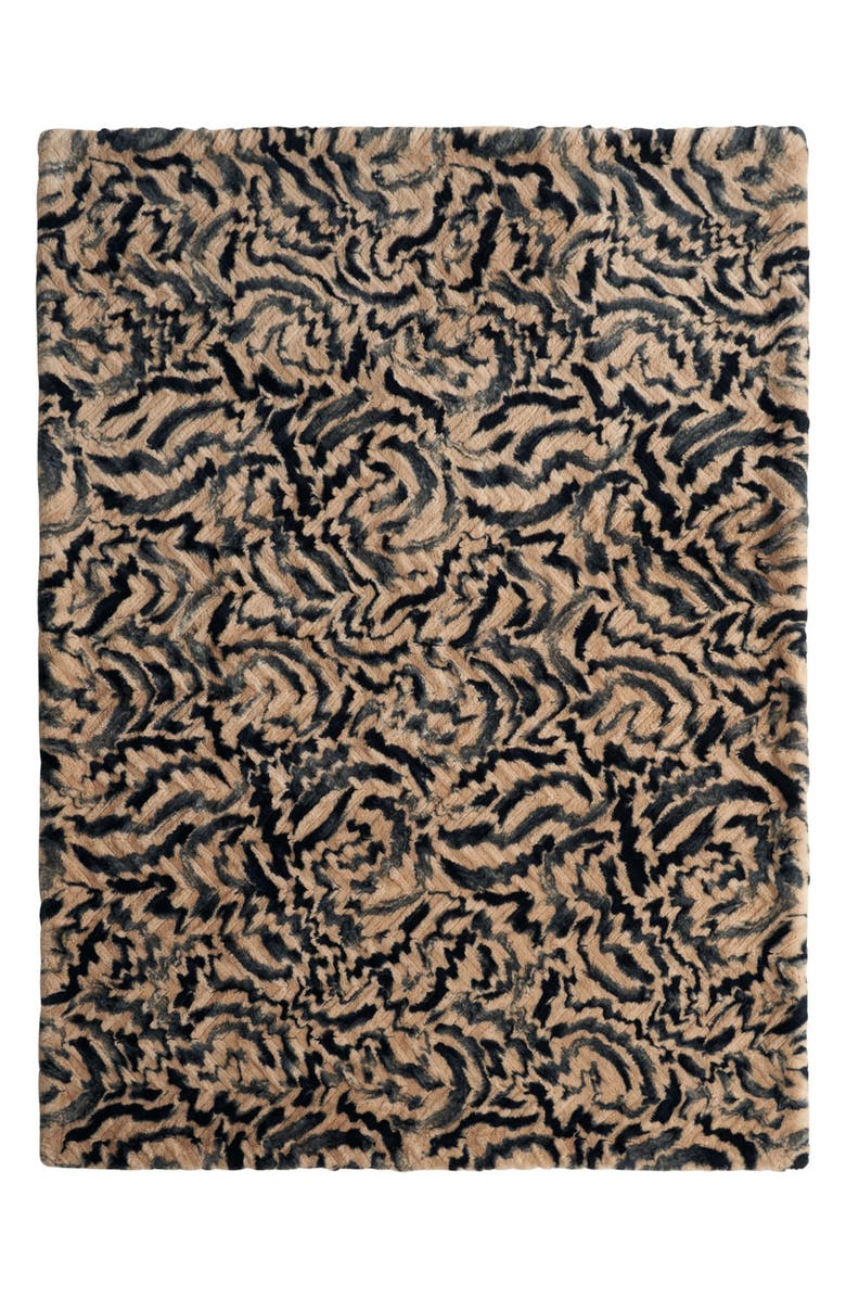 Nine West Evelyn Brushstrokes Oversize Blanket, Alternate, color, Evelyn Brushstrokes Brown