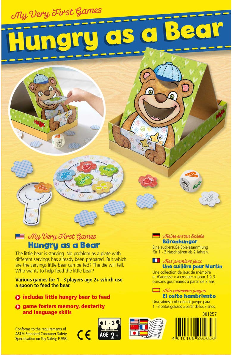 HABA Hungry as a Bear Memory & Dexterity Kids Game for 2 Year Olds, My Very First Games Series, Toddler Learning Activities for Kids, Learning Toys, Alternate, color,