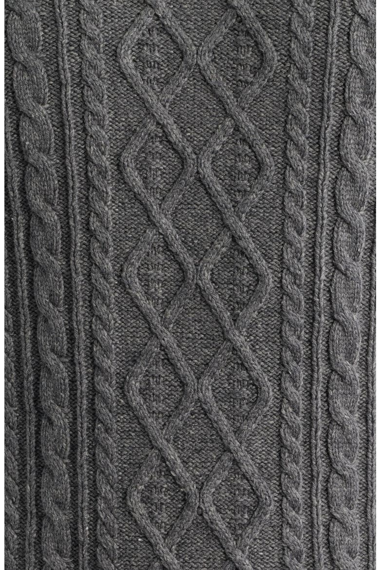 Foyer Cable Stitch Cotton & Wool Blend Sweater, Alternate, color, COAL