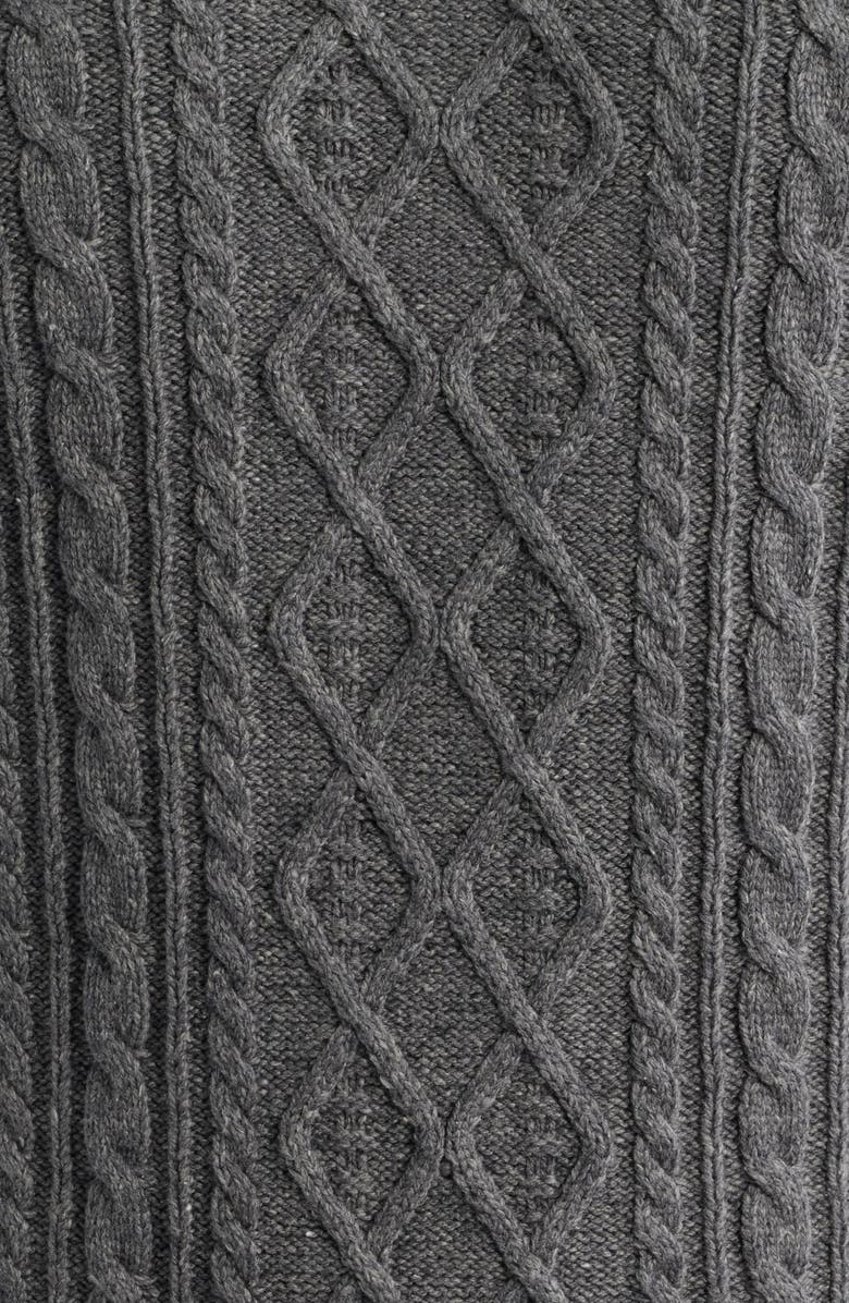 James Campbell Foyer Cable Stitch Cotton & Wool Blend Sweater, Alternate, color, Coal