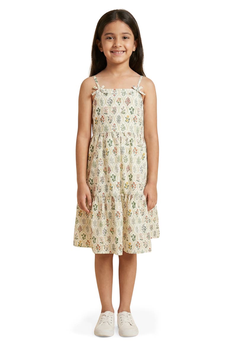 Kids' Print Cotton Poplin Dress, Main, color, BEIGE