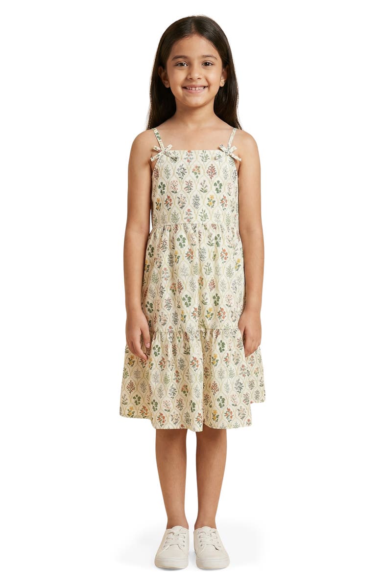 Hayden Girls Kids' Print Cotton Poplin Dress, Main, color, Beige
