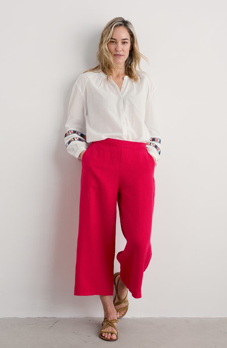 Seasalt Cornwall Merrivale Linen Culottes, Alternate, color, Scarlet