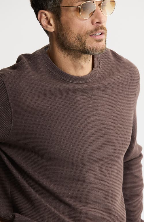 Jachs Textured Knit Crewneck Sweatshirt In Brown