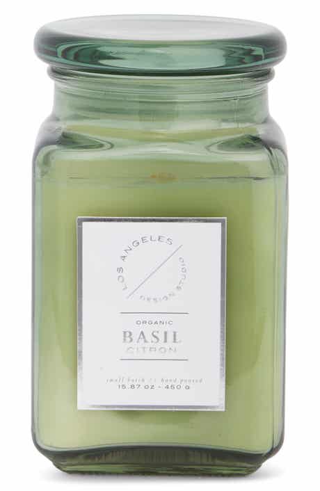 PORTOFINO CANDLES Basil & Citron Square Jar Candle
