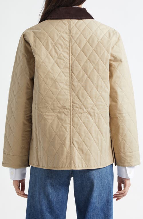 Sporty And Rich Sporty & Rich Crest Seal 100th Quilted Jacket In Beige