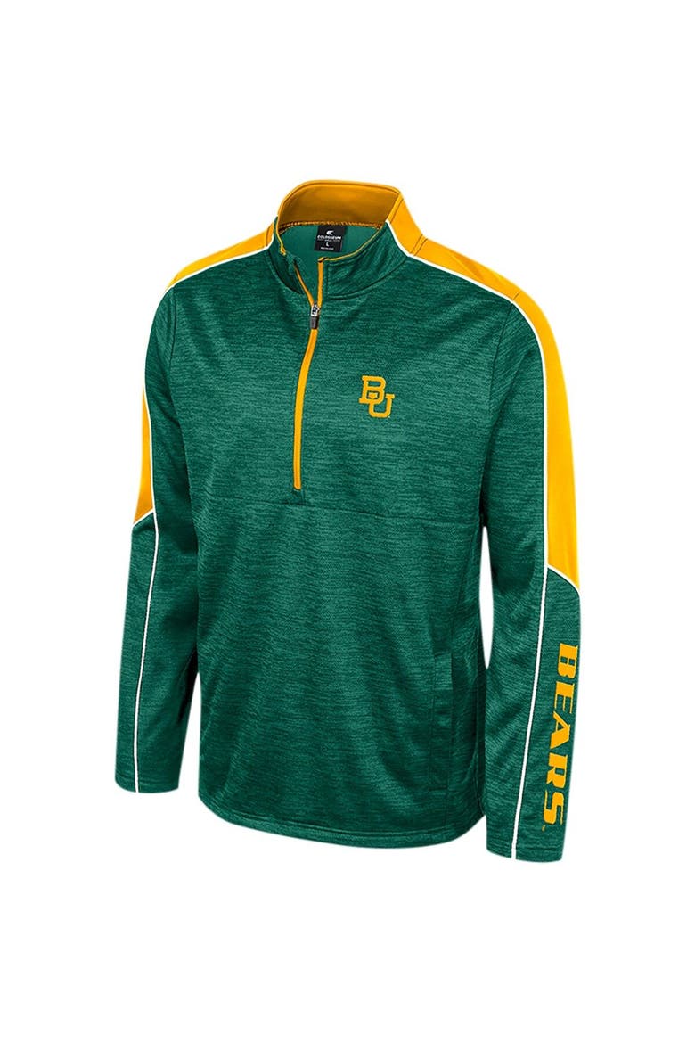 Men's Colosseum Green Baylor Bears Marled Half-Zip Jacket, Alternate, color, Green