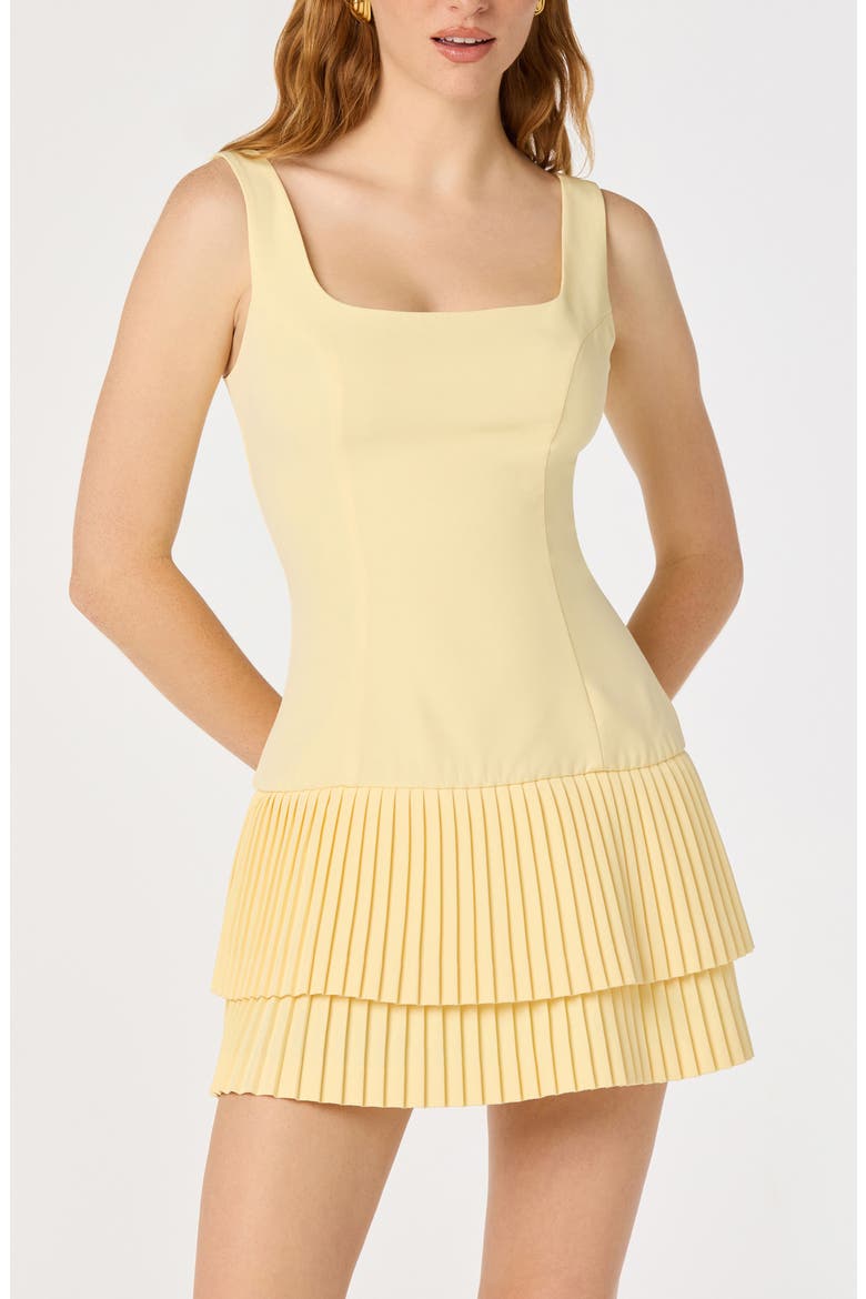 Jadah Tiered Pleated Minidress, Alternate, color, YELLOW