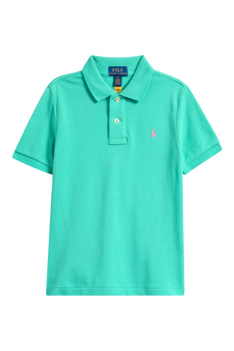 Kids' Cotton Knit Polo, Main, color, GREEN