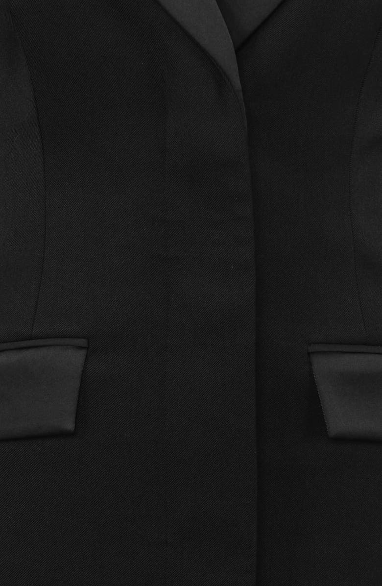 HOUSE OF CB Ellis Satin Trim Long Sleeve Blazer Dress, Alternate, color, Black