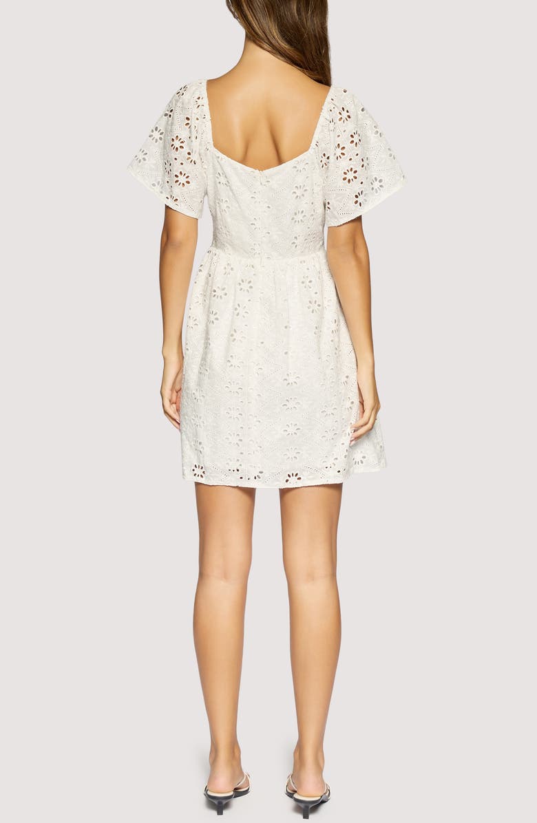 Lost + Wander Dolce Marina Broderie Anglaise Minidress, Alternate, color, White